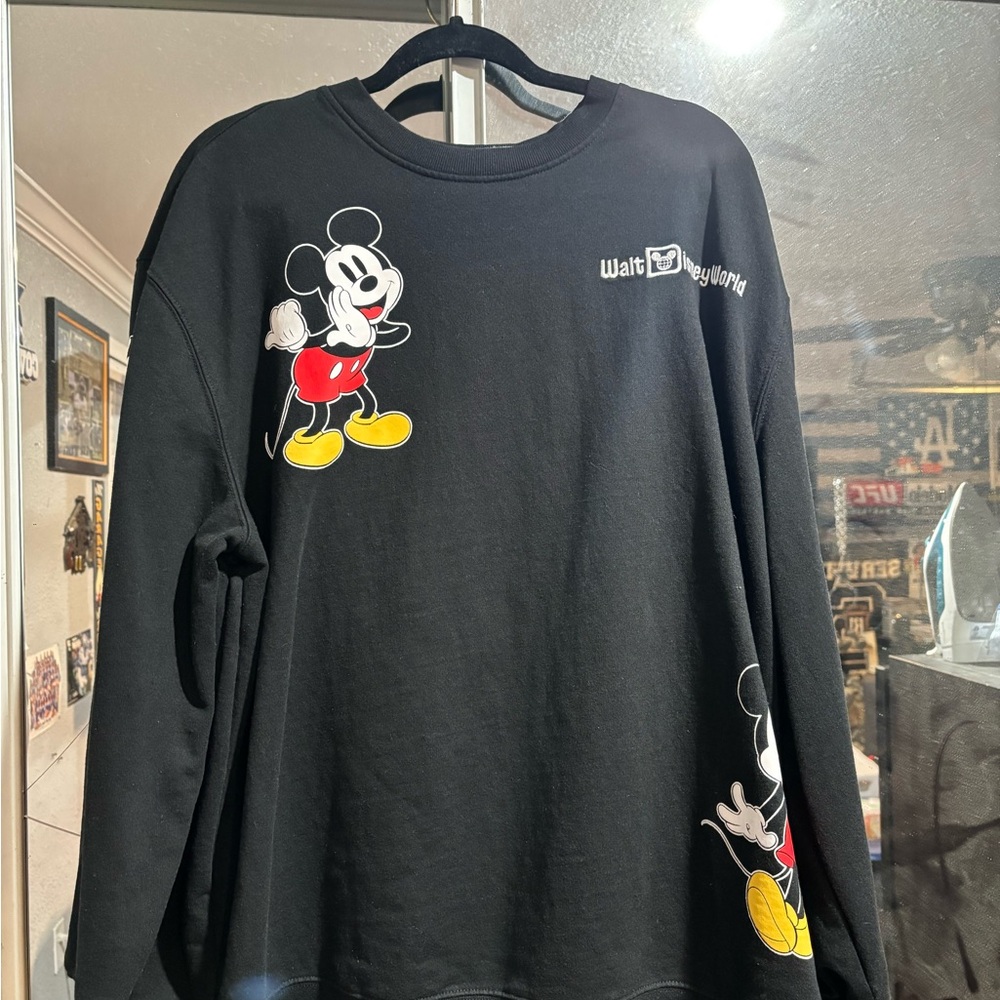 Disney Mickey Mouse Black Sweatshirt with Red and Yellow Accents